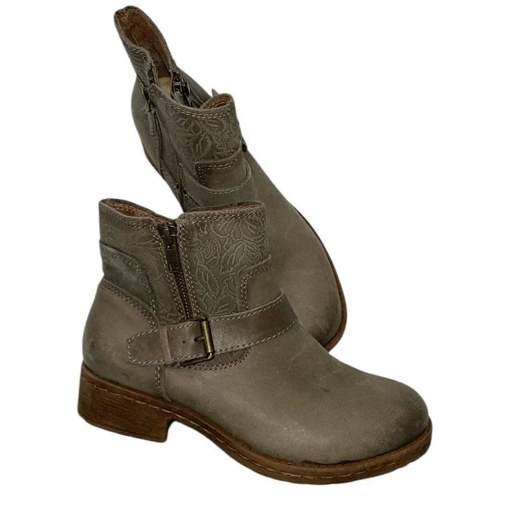 Comfortiva Sterns Green Leather Zipper Casual Dress Boots(Size 6.5M)